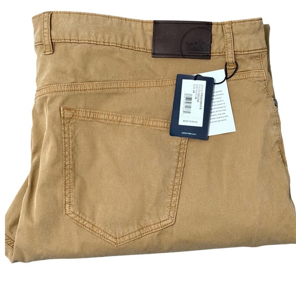Peter Millar Crown Crafted Mens 44x34 Dune Tan Flat Front Pants - Picture 1 of 8